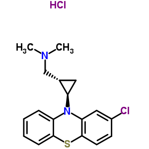 1-[(1S,2r)-2-(2-氯吩噻嗪-10-基)环丙基]-N,N-二甲基-甲胺盐酸盐结构式_5493-13-0结构式