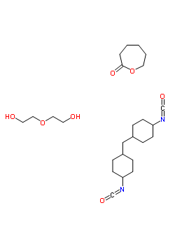 2-氧杂环庚烷酮与 2,2-氧基二(乙醇)和 1,1-亚甲基二(4-异氰酸环己烷)的聚合物结构式_54954-83-5结构式