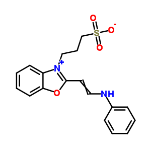 2-(2-苯胺基乙烯基)-3-(3-磺酸丙基)苯并恶唑鎓结构式_55036-57-2结构式