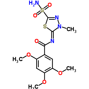 N-(4,5-dihydro-4-methyl-2-sulfamoyl-1,3,4-thiadiazol-5-ylidene)-2,4,5-trimethoxybenzamide Structure,55217-93-1Structure