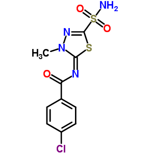 4-Chloro-n-(4,5-dihydro-4-methyl-2-sulfamoyl-1,3,4-thiadiazol-5-ylidene)benzamide Structure,55217-94-2Structure