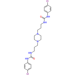 N,N-(1,4-哌嗪二基二-3,1-丙烷二基)双(n-(4-氯苯基)脲)结构式_55291-04-8结构式