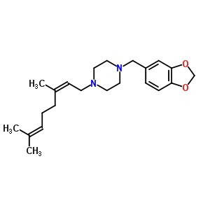 1-[(2Z)-3,7-dimethyl-2,6-octadienyl ]-4-[(1,3-benzodioxol-5-yl)methyl ]piperazine Structure,55436-45-8Structure