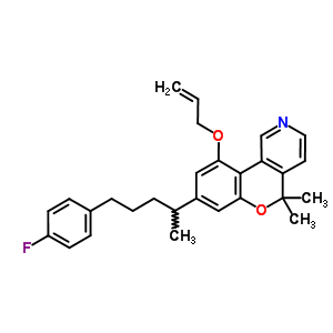 5H-[1]benzopyrano[4,3-c]pyridine,  8-[4-(4-fluorophenyl)-1-methylbutyl]-5,5-dimethyl-10-(2-propenyloxy)- Structure,55477-16-2Structure