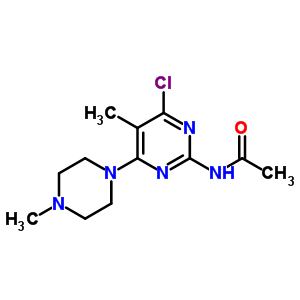 N-[4-chloro-6-(4-methylpiperazino)-5-methylpyrimidin-2-yl ]acetamide Structure,55477-34-4Structure