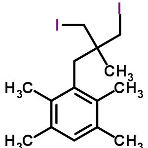 Benzene, 3-[3-iodo-2-(iodomethyl)-2-methylpropyl]-1,2,4, 5-tetramethyl- Structure,55712-70-4Structure