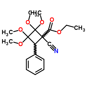 Ethyl 1-cyano-2,2,3,3-tetramethoxy-4-phenyl-cyclobutane-1-carboxylate Structure,56069-45-5Structure