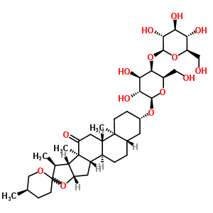 (25R)-3beta-[(4-O-beta-D-吡喃葡萄糖基-beta-D-吡喃半乳糖基)氧基]-5alpha-螺甾烷-12-酮结构式_56857-66-0结构式