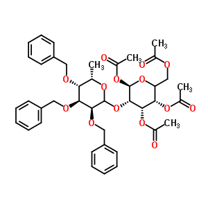 1,3,4,6-四-O-乙酰基-2-(2’,3’,4’-三-O-苯甲酰基-alpha-L-吡喃岩藻糖基)-alpha-D-吡喃半乳糖结构式_56889-55-5结构式