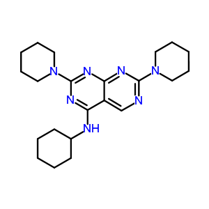 Pyrimido[4,5-d]pyrimidin-4-amine,n-cyclohexyl-2,7-di-1-piperidinyl- Structure,5730-26-7Structure