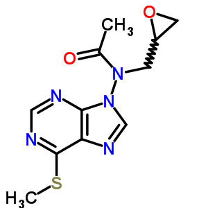 N-(6-甲基磺酰基嘌呤-9-基)-N-(环氧乙烷-2-甲基)乙酰胺结构式_57464-54-7结构式