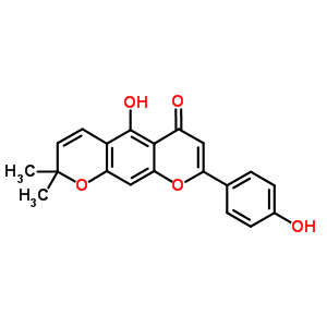 2-(4-Hydroxyphenyl)-5-hydroxy-8,8-dimethyl-4h,8h-benzo[1,2-b:5,4-b’]dipyran-4-one Structure,57498-96-1Structure