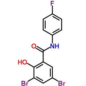 3,5-二溴-n-(4-氟苯基)-2-羟基-苯甲酰胺结构式_575-57-5结构式