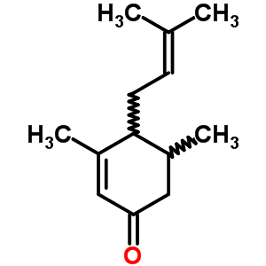 3,5-二甲基-4-(3-甲基丁-2-烯基)环己-2-烯-1-酮结构式_57523-94-1结构式