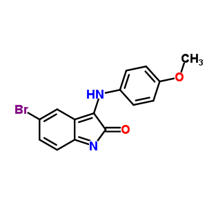 2H-indol-2-one,5-bromo-1,3-dihydro-3-[(4-methoxyphenyl)imino]- Structure,57743-22-3Structure