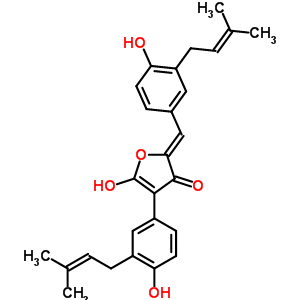 4-羟基-3-[4-羟基-3-(3-甲基-2-丁烯)苯基]-5-[(z)-[4-羟基-3-(3-甲基-2-丁烯)苯基]亚甲基]-2(5h)-呋喃酮结构式_57744-69-1结构式