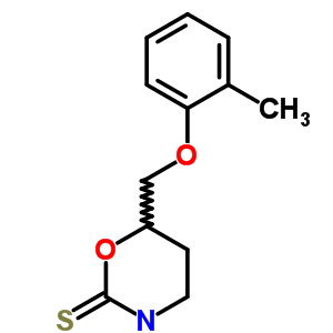 3,4,5,6-Tetrahydro-6-(o-tolyloxymethyl)-2h-1,3-oxazine-2-thione Structure,57841-33-5Structure