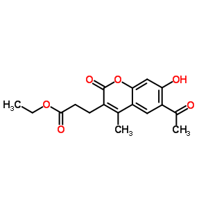 Ethyl 3-(6-acetyl-7-hydroxy-4-methyl-2-oxo-chromen-3-yl)propanoate Structure,5851-98-9Structure