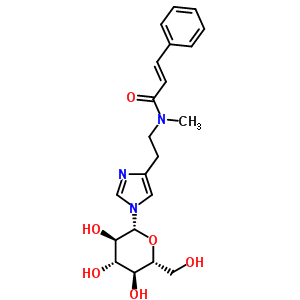 2-Propenamide, n-[2-(1-b-d-glucopyranosyl-1h-imidazol-4-yl)ethyl]-n-methyl-3-phenyl-,(2e)- Structure,5853-02-1Structure