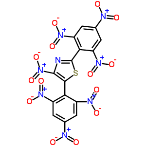 4-Nitro-2,5-bis(2,4,6-trinitrophenyl)-1,3-thiazole Structure,58668-20-5Structure