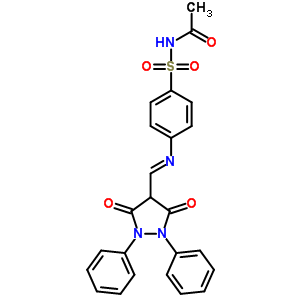 Acetamide,n-[[4-[[(3,5-dioxo-1,2-diphenyl-4-pyrazolidinyl)methylene]amino]phenyl]sulfonyl]- Structure,58789-55-2Structure