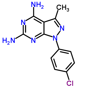 4,6-Diamino-1-[p-chlorophenyl ]-3-methyl-pyrazolo[3,4-d]pyrimidine Structure,58791-62-1Structure