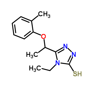 4-Ethyl-5-[1-(2-methylphenoxy)ethyl]-4H-1,2,4-triazole-3-thiol Structure,588673-87-4Structure