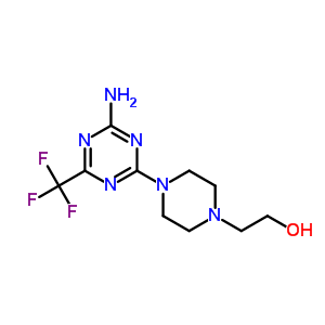 4-[4-氨基-6-(三氟甲基)-1,3,5-噻嗪-2-基]-1-哌嗪乙醇结构式_58892-43-6结构式