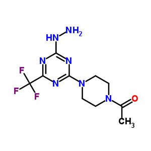 [4-(4-乙酰基哌嗪-1-基)-6-(三氟甲基)-1,3,5-噻嗪-2-基]肼结构式_58892-46-9结构式