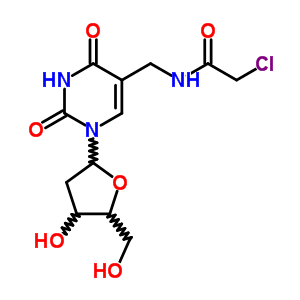 2-氯-n-[[1-[4-羟基-5-(羟基甲基)氧代lan-2-基]-2,4-二氧代-嘧啶-5-基]甲基]乙酰胺结构式_59090-51-6结构式