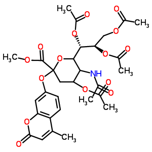 4-Methylumbelliferyl α-d-n-acetyl-4,7,8,9-tetrα-o-acetylneuraminic acid methyl ester Structure,59361-08-9Structure