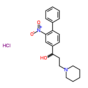 alpha-(2-硝基-4-联苯基)-1-哌啶丙醇盐酸盐结构式_59401-30-8结构式