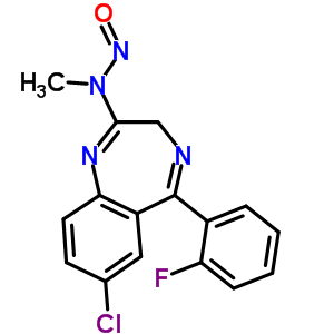 7-Chloro-5-(2-fluorophenyl)-2-(n-nitrosomethylamino)-3h-1,4-benzodiazepine Structure,59467-62-8Structure