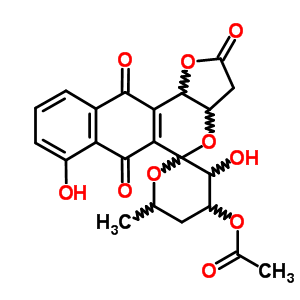 (5R,3aR,11bR)-4α-乙酰基氧基-3,3a,4,5,6,11b-六氢-3α,7-二羟基-6β-甲基螺[5H-呋喃并[3,2-b]萘并[2,3-d]吡喃-5,2-[2H]吡喃]-2,6,11(3H)-三酮结构式_59554-11-9结构式