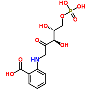 1-(2-羧基苯基氨基)-1-脱氧核酮糖 5-磷酸酯结构式_5962-18-5结构式