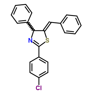 Thiazole,2-(4-chlorophenyl)-4,5-dihydro-4-phenyl-5-(phenylmethylene)- Structure,59824-79-2Structure