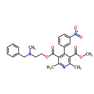 2-(N-benzyl-n-methylamino)ethyl methyl 2,6-dimethyl-4-(3-nitrophenyl)-3,5-pyridinedicarboxylate Structure,59875-58-0Structure