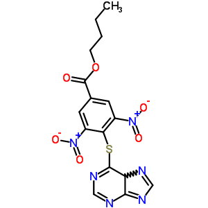 Benzoicacid, 3,5-dinitro-4-(9h-purin-6-ylthio)-, butyl ester Structure,59921-66-3Structure