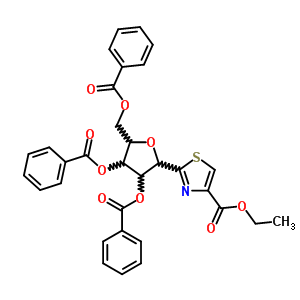 2-(2,3,5-三-o-苯甲酰基-β-d-呋核亚硝脲)-4-噻唑羧酸乙酯结构式_60084-09-5结构式