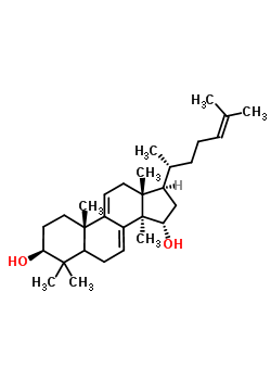 5alpha-羊毛甾-7,9(11),24-三烯-3beta,15alpha-二醇结构式_60433-72-9结构式