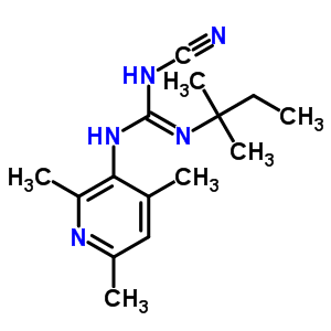 2-氰基-1-(叔戊基)-3-(2,4,6-三甲基-3-吡啶)胍结构式_60560-43-2结构式