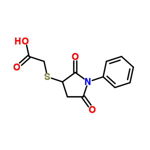 (2,5-Dioxo-1-phenyl-pyrrolidin-3-ylsulfanyl)-acetic acid Structure,60788-02-5Structure