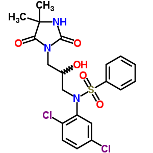 N-(2,5-dichlorophenyl)-n-[3-(4,4-dimethyl-2,5-dioxo-imidazolidin-1-yl)-2-hydroxy-propyl]benzenesulfonamide Structure,6079-78-3Structure