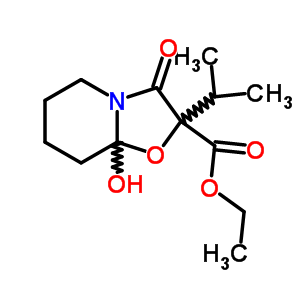 5H-oxazolo[3,2-a]pyridine-2-carboxylicacid, hexahydro-8a-hydroxy-2-(1-methylethyl)-3-oxo-, ethyl ester Structure,60807-09-2Structure