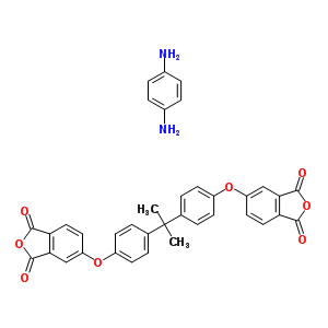 5,5-(1-甲基乙亚基)二(4,1-亚苯基氧基)二-1,3-异苯并呋喃二酮与 1,4-苯二胺聚合物结构式_61128-47-0结构式