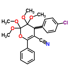 4-(4-Chlorophenyl)-5,5,6,6-tetramethoxy-2-phenyl-4h-pyran-3-carbonitrile Structure,61222-98-8Structure