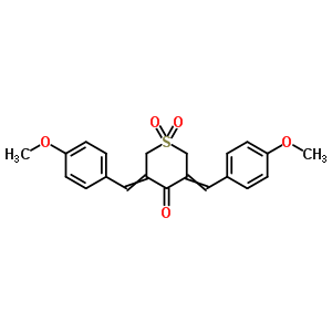 4H-thiopyran-4-one, tetrahydro-3,5-bis(p-methoxybenzylidene)-, 1, 1-dioxide Structure,61448-81-5Structure