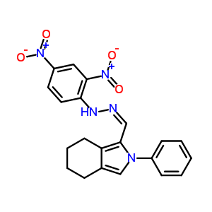 4,5,6,7-Tetrahydro-2-phenyl-2h-isoindole-1-carbaldehyde 2,4-dinitrophenyl hydrazone Structure,61863-05-6Structure