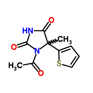 1-乙酰基-5-甲基-5-噻吩-2-基-咪唑啉-2,4-二酮结构式_62031-98-5结构式