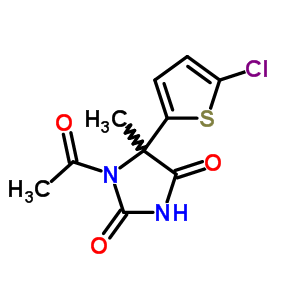 1-乙酰基-5-(5-氯-2-噻吩)-5-甲基-2,4-咪唑啉二酮结构式_62032-05-7结构式